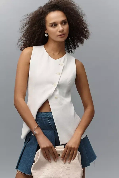 Astr Sonja Linen Blend Asymmetrical Vest Top