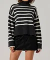 Astr Sophea Sweater Charcoal Cream In Multi