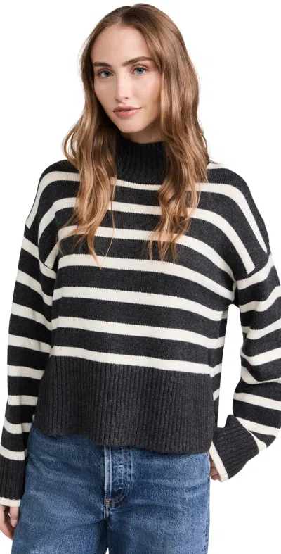 Astr Sophea Sweater Charcoal Cream In Multi