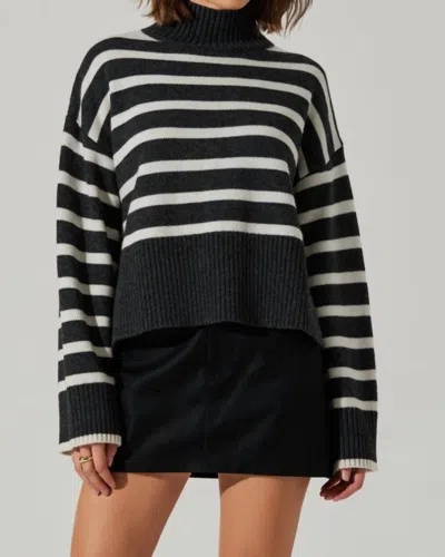 Astr Sophea Sweater In Charcoal Cream In Multi