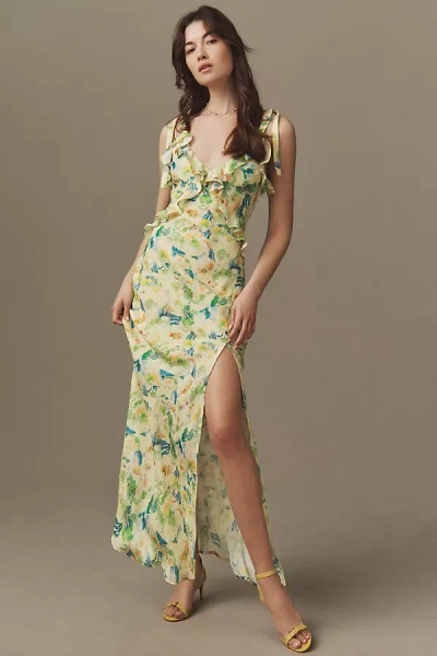 Astr Sorbae Floral Maxi Dress In Yellow