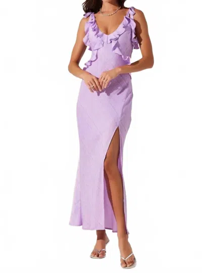 ASTR SORBAE HIGH SLIT MAXI DRESS IN LILAC
