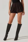 Astr The Label Sorine Slim Fit Wool Blend Shorts In Brown