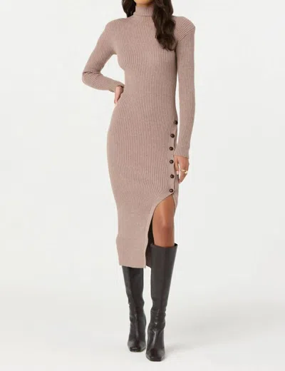 Astr Soryn Sweater Midi Dress In Taupe In Brown