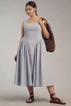Astr Square-neck Basque-waist Midi Dress