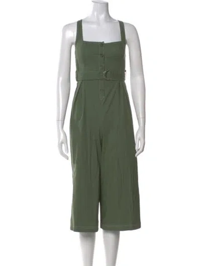 Pre-owned Astr Square Neckline Jumpsuit In Green