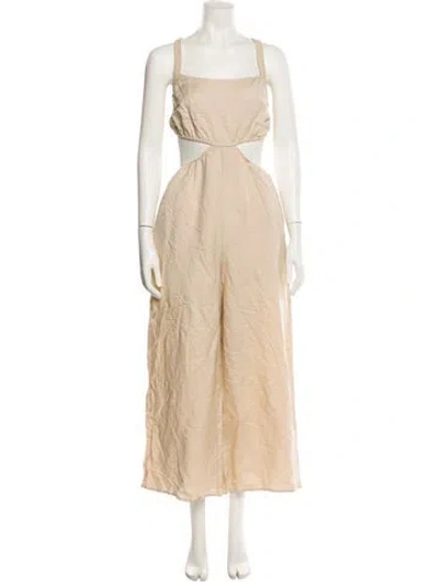 Pre-owned Astr Square Neckline Jumpsuit In Neutral