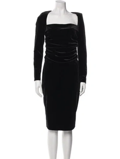 Pre-owned Astr Square Neckline Knee-length Dress In Black