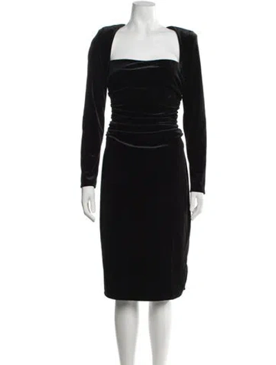 Pre-owned Astr Square Neckline Knee-length Dress In Black