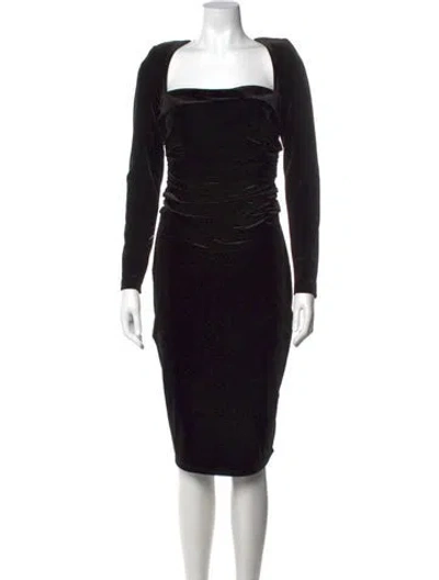 Pre-owned Astr Square Neckline Knee-length Dress In Black