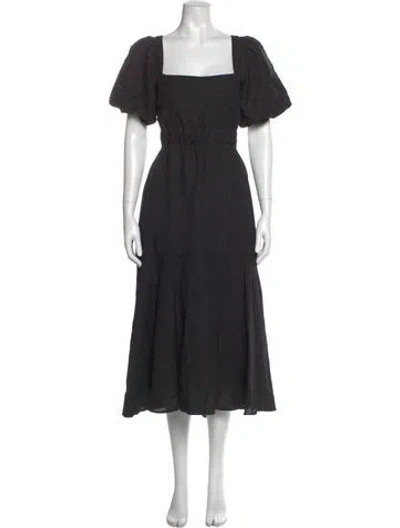 Pre-owned Astr Square Neckline Long Dress In Black