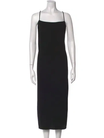 Pre-owned Astr Square Neckline Long Dress In Black
