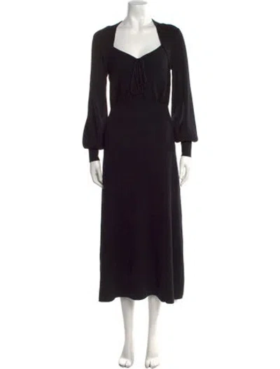 Pre-owned Astr Square Neckline Long Dress In Black