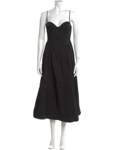 Pre-owned Astr Square Neckline Long Dress In Black