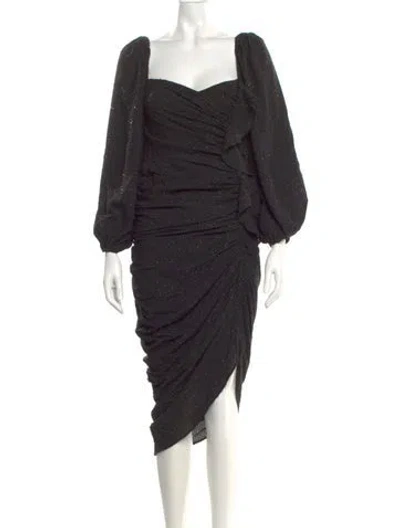 Pre-owned Astr Square Neckline Long Dress In Black