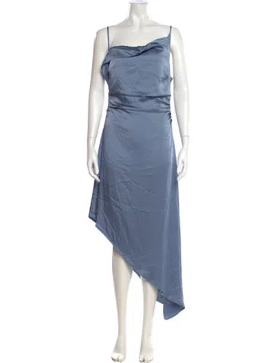 Pre-owned Astr Square Neckline Long Dress In Blue