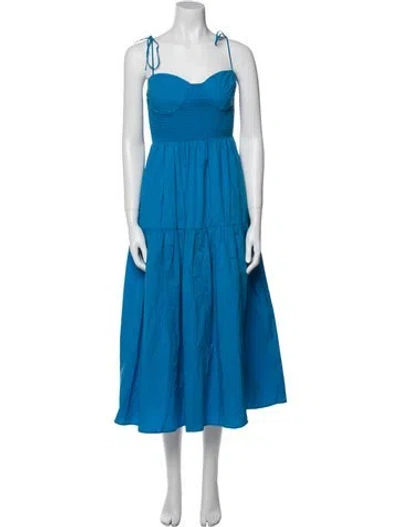 Pre-owned Astr Square Neckline Long Dress In Blue