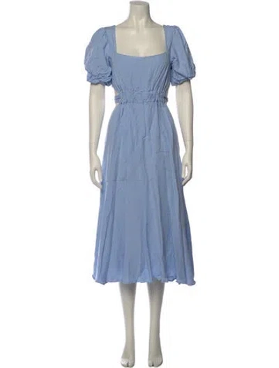 Pre-owned Astr Square Neckline Long Dress In Blue