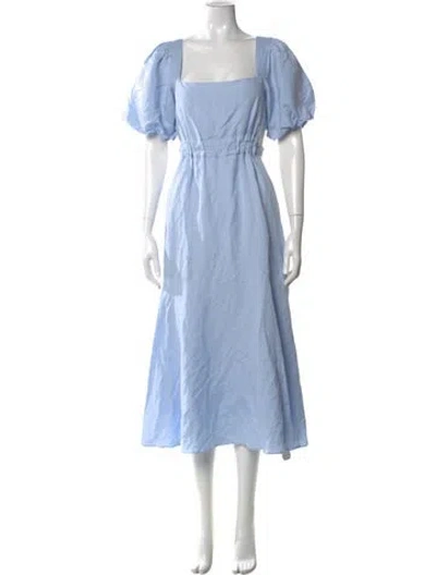 Pre-owned Astr Square Neckline Long Dress In Blue