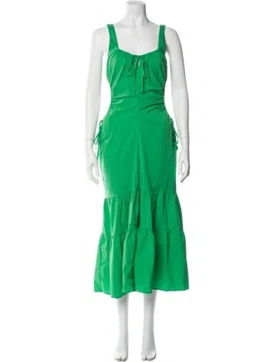 Pre-owned Astr Square Neckline Long Dress In Green