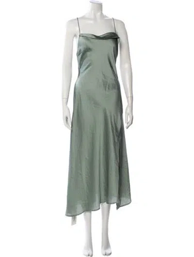 Pre-owned Astr Square Neckline Long Dress In Green