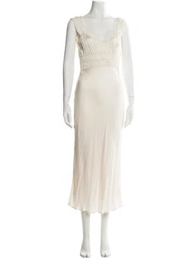Pre-owned Astr Square Neckline Long Dress In Neutral