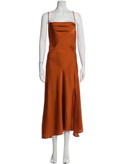 Pre-owned Astr Square Neckline Long Dress In Orange