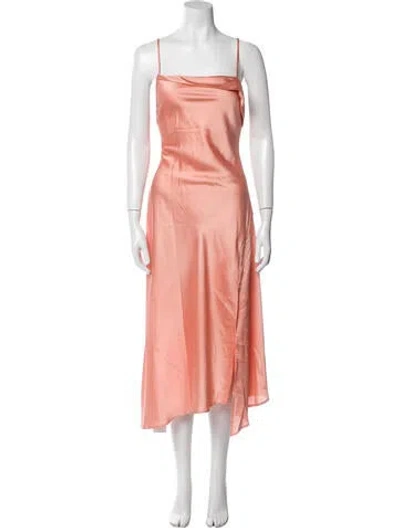 Pre-owned Astr Square Neckline Long Dress In Pink