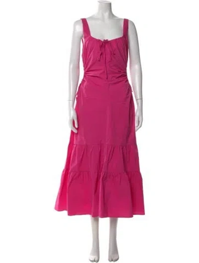 Pre-owned Astr Square Neckline Long Dress In Pink