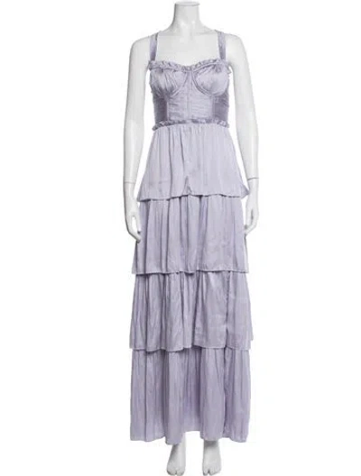 Pre-owned Astr Square Neckline Long Dress In Purple