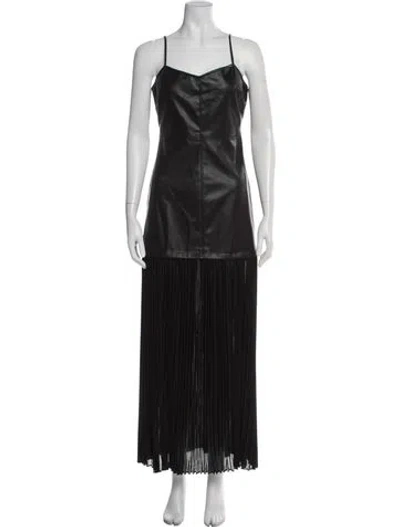 Pre-owned Astr Square Neckline Long Dress W/ Tags In Black
