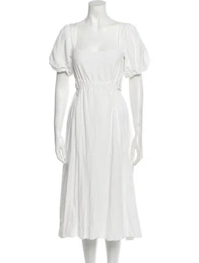 Pre-owned Astr Square Neckline Long Dress In White