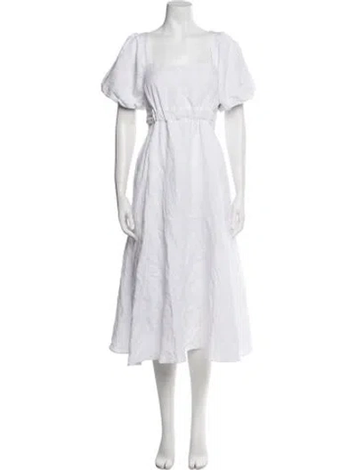 Pre-owned Astr Square Neckline Long Dress In White