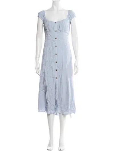 Pre-owned Astr Square Neckline Midi Length Dress In Blue