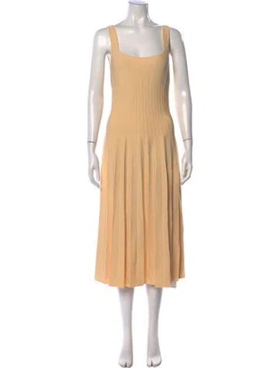 Pre-owned Astr Square Neckline Midi Length Dress In Neutrals