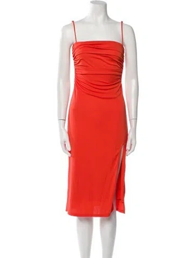 Pre-owned Astr Square Neckline Midi Length Dress In Pink