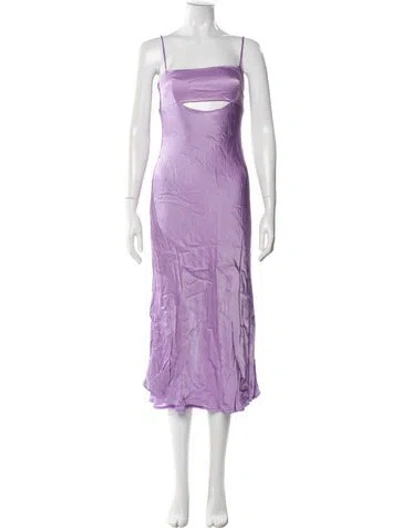 Pre-owned Astr Square Neckline Midi Length Dress In Purple