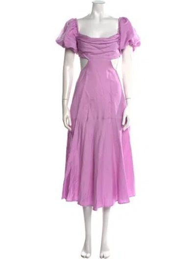 Pre-owned Astr Square Neckline Midi Length Dress In Purple