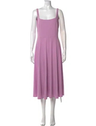 Pre-owned Astr Square Neckline Midi Length Dress In Purple
