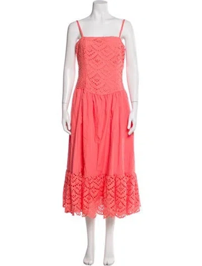 Pre-owned Astr Square Neckline Midi Length Dress W/ Tags In Pink
