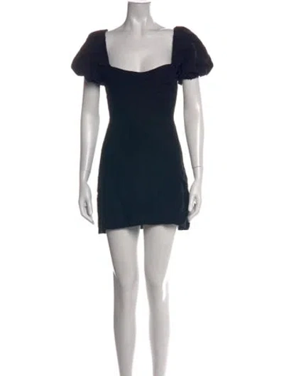 Pre-owned Astr Square Neckline Mini Dress In Black