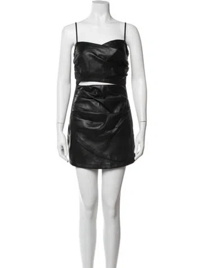 Pre-owned Astr Square Neckline Mini Dress In Black