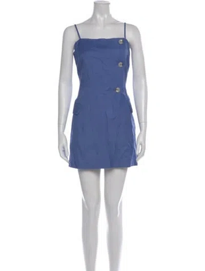 Pre-owned Astr Square Neckline Mini Dress In Blue