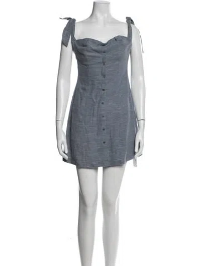 Pre-owned Astr Square Neckline Mini Dress In Blue