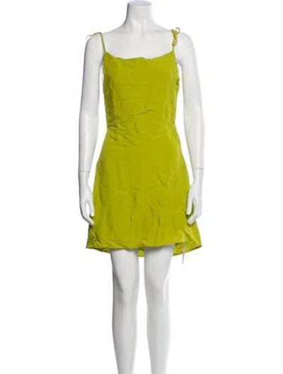 Pre-owned Astr Square Neckline Mini Dress In Green