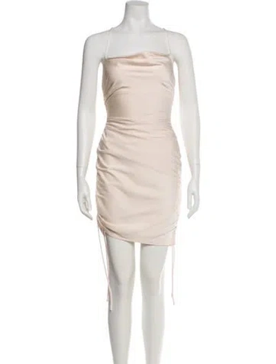 Pre-owned Astr Square Neckline Mini Dress In Neutral