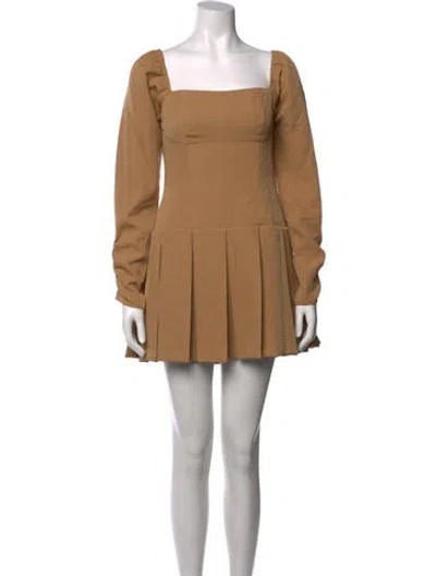 Pre-owned Astr Square Neckline Mini Dress In Neutral