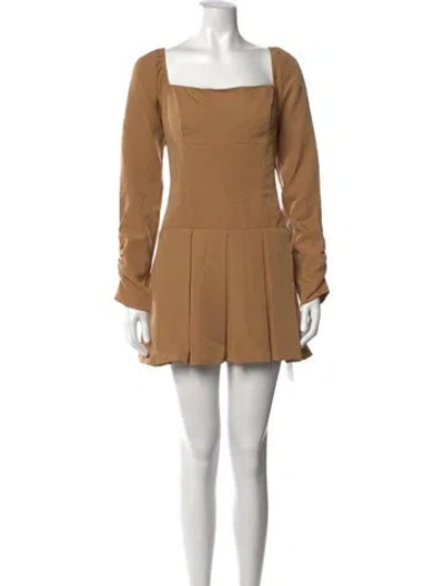 Pre-owned Astr Square Neckline Mini Dress In Neutrals