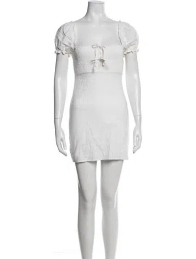 Pre-owned Astr Square Neckline Mini Dress In Neutrals