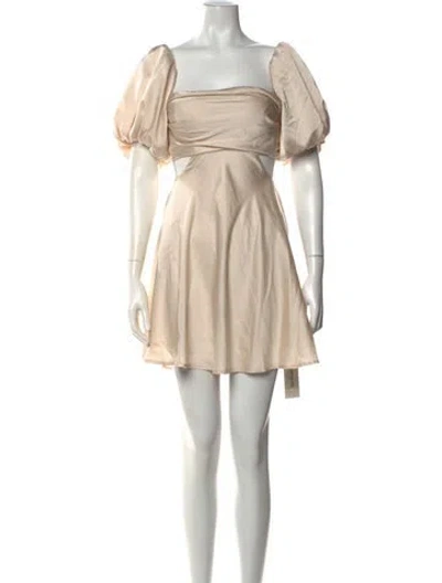 Pre-owned Astr Square Neckline Mini Dress In Neutrals
